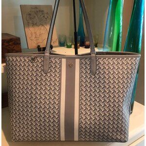 TORY BURCH Tote Bag French Gray T Zag
